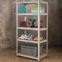 PAWNORA Shelving Rack Unit Pack Of 1 150cm x 70cm x 30cm in Silver | Size: 150 cm x 70 cm x 30 cm