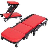NESTLUNE Folding Mechanics Padded Creeper Trolley Seat Car in Red | Size: 10000mm x 520mm