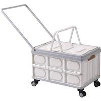 KORVIXA Beige Folding Storage Box Cart Camping Trolley Crate | Size: 900mm