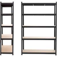 KORVIXA 5 TIER METAL SHELVING UNIT STORAGE RACKING SHELVES in Black | Size: 100 cm x 100 cm