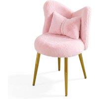 KORVIXA Vanity Chair Makeup Stool with Cushion in Pink | Size: 100 cm x 100 cm