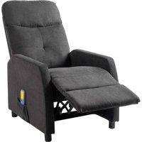KORVIXA Reclining Chair Massage Heat Sofa Living Room in Charcoal | Size: 100 cm