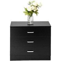 KORVIXA Chest of Drawers Bedside Table Sideboard Cabinet in Black | Size: 100 cm x 100 cm