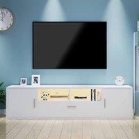 KORVIXA TV Stand 160cm High Gloss TV Unit Cabinet Sideboard in White | Size: 100 cm x 100 cm