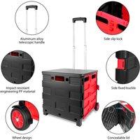 EONLION Large 40kg Folding Cart Shopping Trolley Rolling in Black | Size: 100 cm