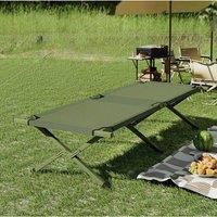 EONLION Army Green Folding Camping Camp Bed Light Aluminium Steel Legs