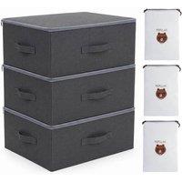 Kelvenix Storage Baskets Canvas Storage Box Organisers in Grey