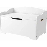Kelvenix White Wooden Toy Box Organizer Storage Chest Ottoman | Size: 0.6m2