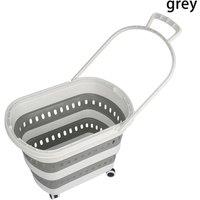 Kelvenix Large 68L Collapsible Laundry Basket with Handles in Grey | Size: 0.6m2