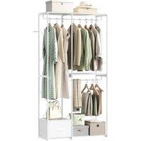 FORGEVIO White Clothes Rack Freestanding Open Wardrobe | Size: 500mm