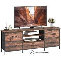 FORGEVIO TV Unit with Charging Station in Brown | Size: 0.6m2