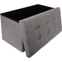 FORGEVIO Light Grey 76x38x38cm Ottoman Storage Seat Stool | Size: 76 x 38 x 38 cm