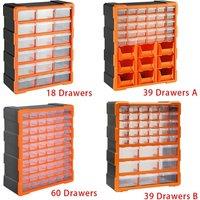 NESTLUNE 60 Drawers MULTI STORAGE DRAWER CABINET UNIT NAIL SCREW in Orange
