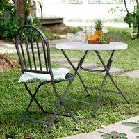 KORVIXA 81cm Round Outdoor Folding Dining Table Plastic Table in White | Size: 100 cm x 100 cm