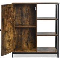 KORVIXA Freestanding Cupboard Sideboard Industrial Storage Cabinet in Brown | Size: 100 cm