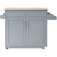 KORVIXA Kitchen Island Storage Trolley Rolling Cart Shelves in Grey | Size: 100 cm x 100 cm