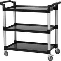 KORVIXA 3-Tier Utility Service Cart Storage Organizer Trolley in Black | Size: 100 cm x 100 cm