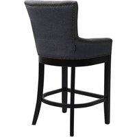 KORVIXA 1pcs Breakfast Bar Stool Linen Padded Seat in Dark Grey | Size: 100 cm x 100 cm