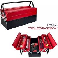 EONLION Metal Cantilever Toolbox Extra Large Metal Storage Cantilever Tool Box in Red | Size: 1000mm 2000mm