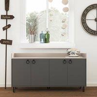 Decortie 'Dea' Console Sideboard with Four Cupboards in Charcoal