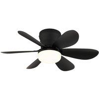 Netlighting Delores Ceiling Fan Black Black Blades Remote Control LED 2700 6500K