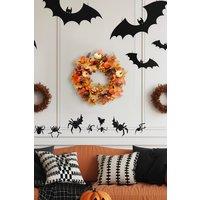 Garden Sanctuary Artificial Wreath for Halloween Thanksgiving Decor in Orange