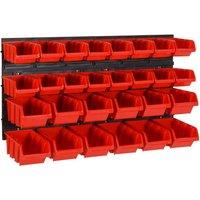 Berkfield Home 30 Piece Workshop Shelf Set Red & Black 77x39cm Polypropylene | Size: 77x39 cm