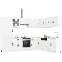 Berkfield Home 14 Piece Kitchen Cabinet Set Lucca White Engineered Wood