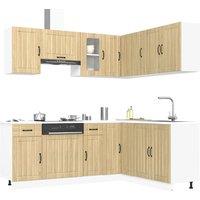 Berkfield Home 11 Piece Kitchen Cabinet Set Lucca Sonoma Oak Engineered Wood in Brown