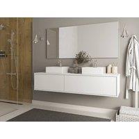 Vente-unique Wall-Hung Vanity Unit - White - L150 Cm - ISAURE II