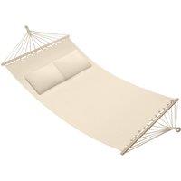 tectake Hammock Eden - with support bars, for 2 people, durable fabric in Beige | Size: 2 Seater