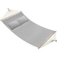 tectake Hammock Eden - with support bars, for 2 people, durable fabric in Light Grey | Size: 2 Seater