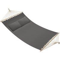 tectake Hammock Eden - with support bars, for 2 people, durable fabric in Dark Grey | Size: 2 Seater
