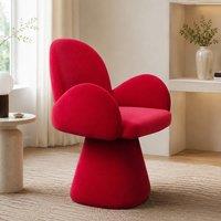STILVORA Rotating Dressing Stool in Red Fabric