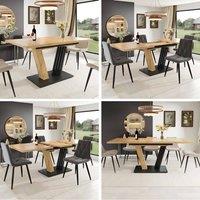 ModernLuxe Extendable dining table 120-160cm with wood grain tabletop