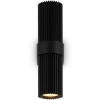 Netlighting Dynamics Modern Up & Down Wall Lamp Black 2xGU10 White Shade