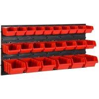 Berkfield Home 26 Piece Workshop Shelf Set Red & Black 77x39cm Polypropylene | Size: 77x39 cm