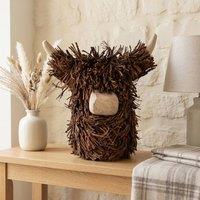 Madison & Mayfair Freestanding Highland Cow Head Ornament in Brown
