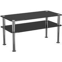 AVF Classic 80 x 40cm Glass Coffee Table in Black | Size: A