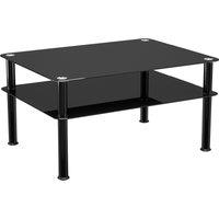 AVF Classic 80 x 60cm Glass Coffee Table in Black | Size: A