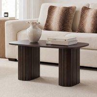 OHS Madison Ribbed Long Coffee Table Living Room Office End Side Table in Chocolate