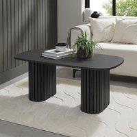 OHS Madison Ribbed Long Coffee Table Living Room Office End Side Table in Charcoal