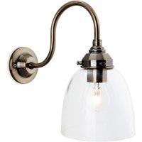 Netlighting Victoria 1 Light Wall Light Antique Brass Clear Glass Shade E27 in Gold