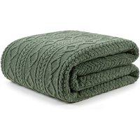Deyongs Helsingborg Teddy Supersoft Jacquard Throw in Green | Size: 130 cm x 180 cm