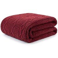Deyongs Helsingborg Teddy Supersoft Jacquard Throw in Red | Size: 130 cm x 180 cm