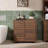 VonHaus Chester Freestanding Wood Effect Bathroom Storage Cabinet in Brown