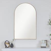 Melody Maison Large Framed Gold Arched Mirror - 100cm X 60cm in Metallic Gold | Size: 100 cm X 60 cm