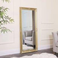 Melody Maison Large Ornate Gold Wall/Floor Mirror 76cm X 176cm in Metallic Gold | Size: 76 cm X 176 cm