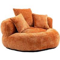 Matteo Orange Chenille Lazy Sofa Memory Foam Bean Bag Lounger