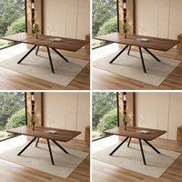 Matteo Walnut Wood Effect Extendable Dining Table with Metal Legs